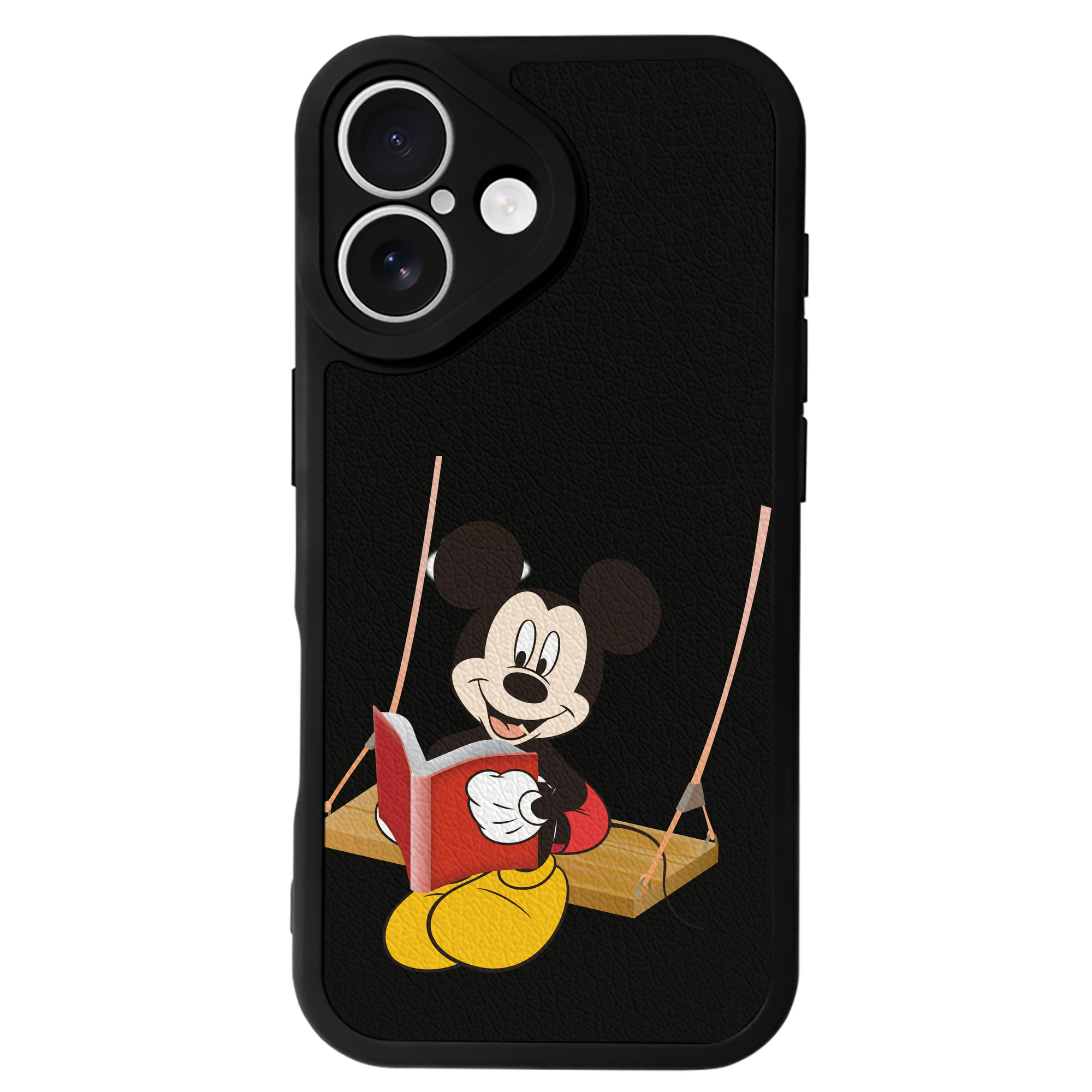 （画像用） ミッキーマウス Mickey Mouse 【iPhone 16シリーズ対応】シリコンスマホケース（レザー調） 材質：シリコン